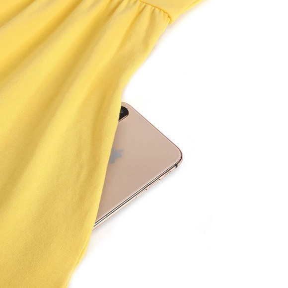 Yellow MIDI SLEEVELESS SEXY VNECK Dress - Picture 6 of 6